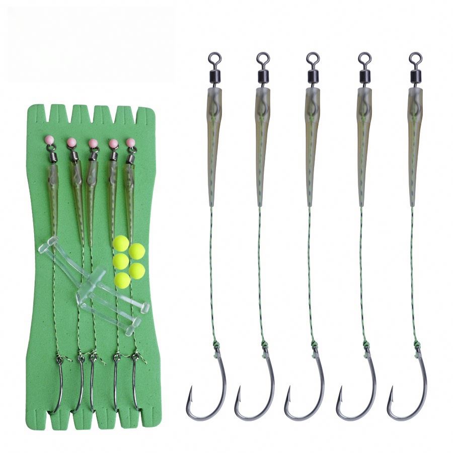 African Tackle Co Curved Barbed Hair Rig (5 Pack)